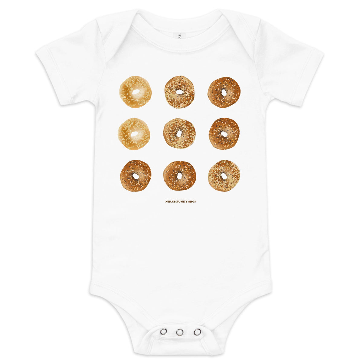 9 Bagels Baby Short Sleeve Onesie - ninanush