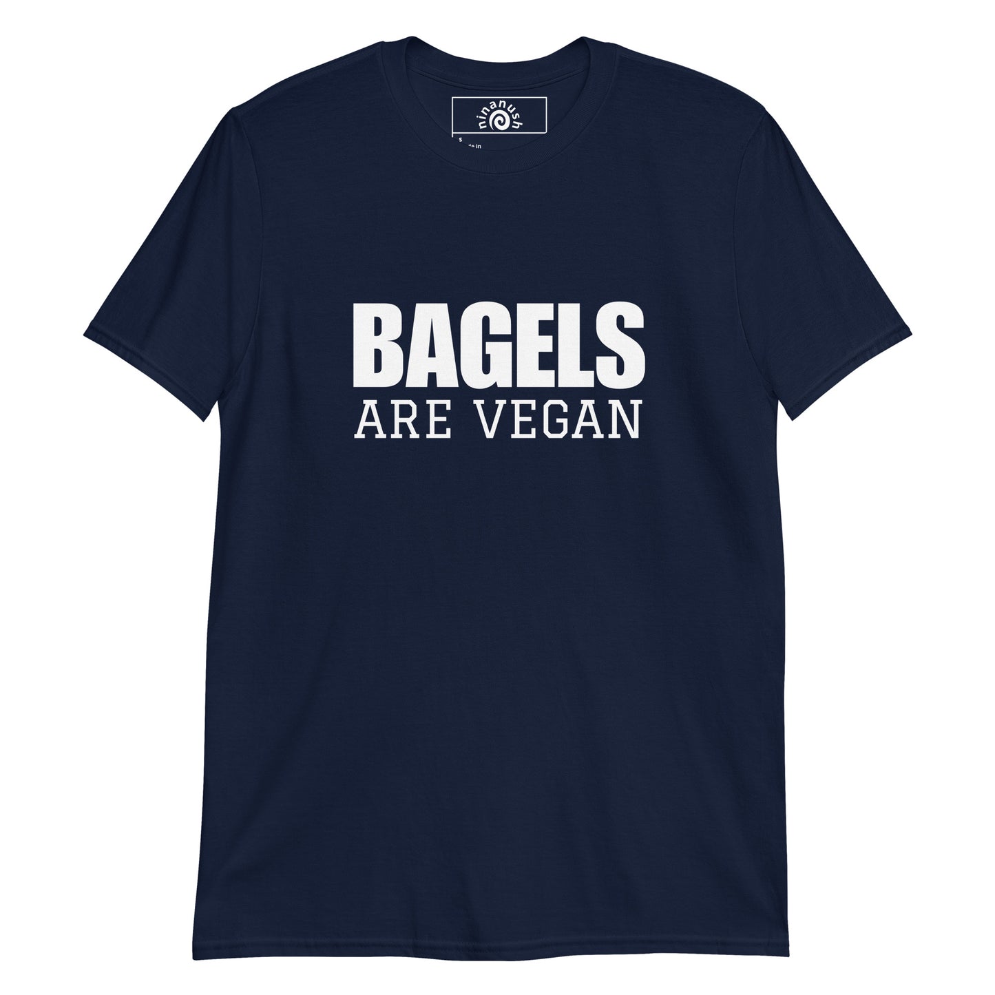 Navy bagels are vegan t-shirt