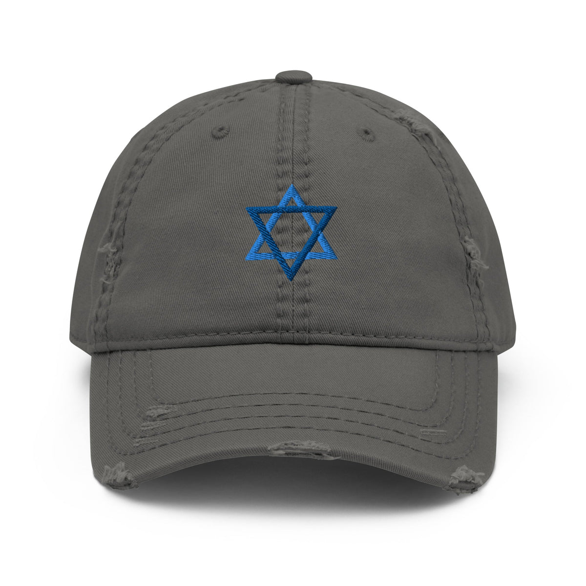 Blue Jewish Star Distressed Dad Hat - ninanush
