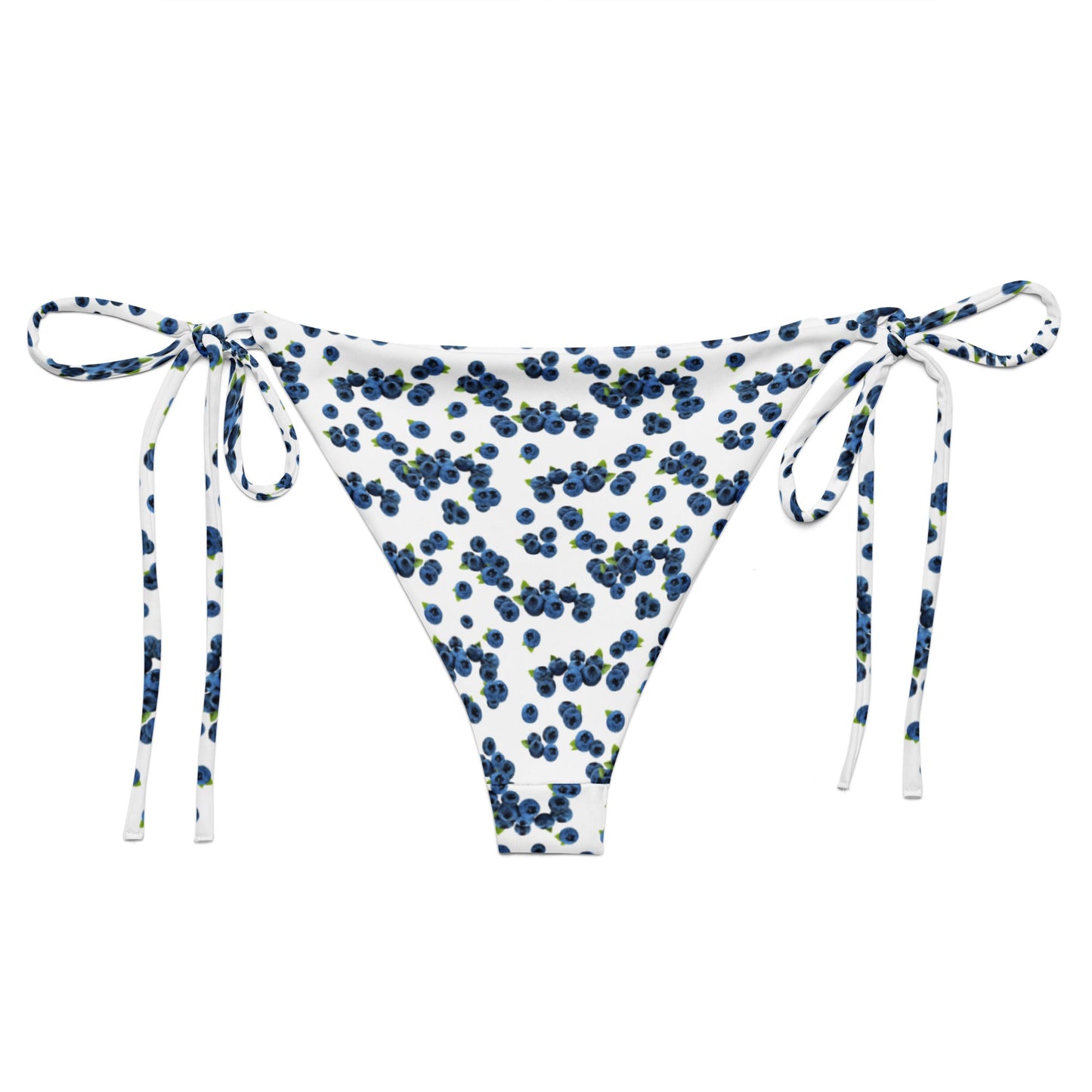 Blueberries Recycled Bikini Bottom - Blue And White - ninanush