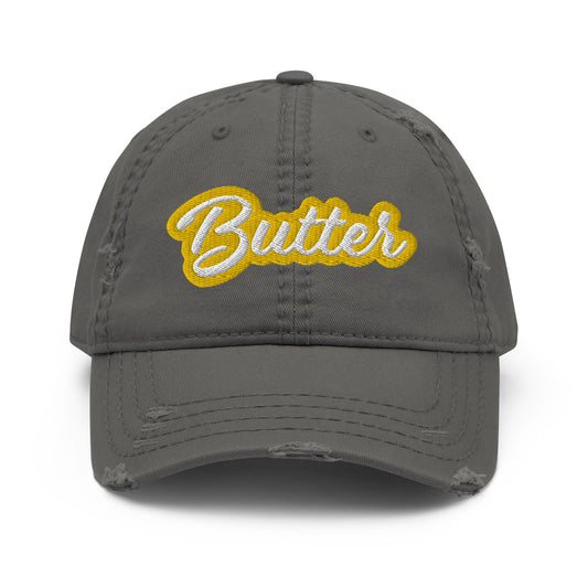 Butter Distressed Dad Hat - ninanush