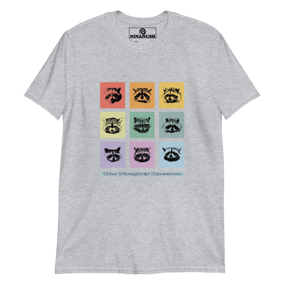 Colorful Nine Naughty Raccoons T-Shirt - ninanush
