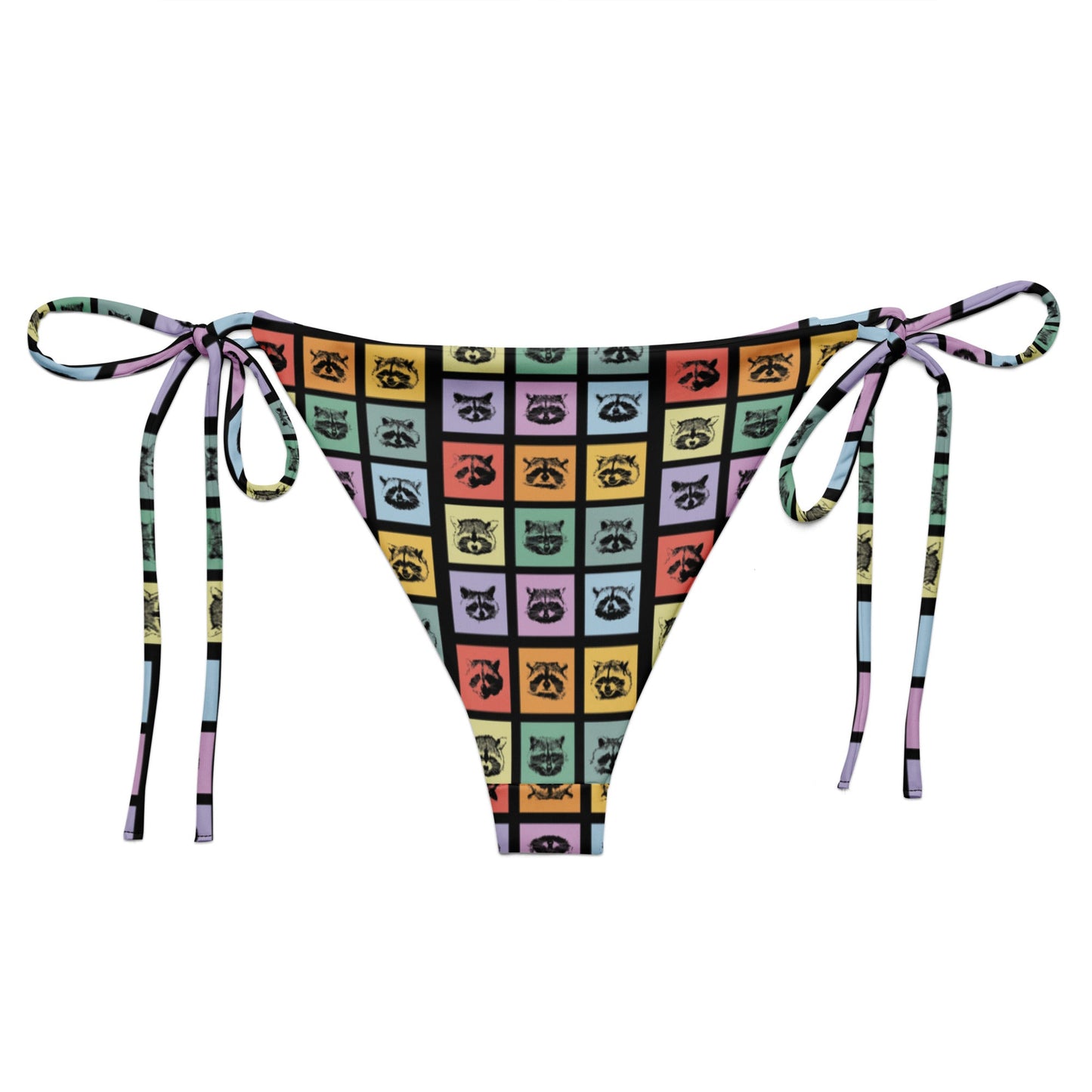 Colorful Raccoons Recycled Bikini Bottom - ninanush