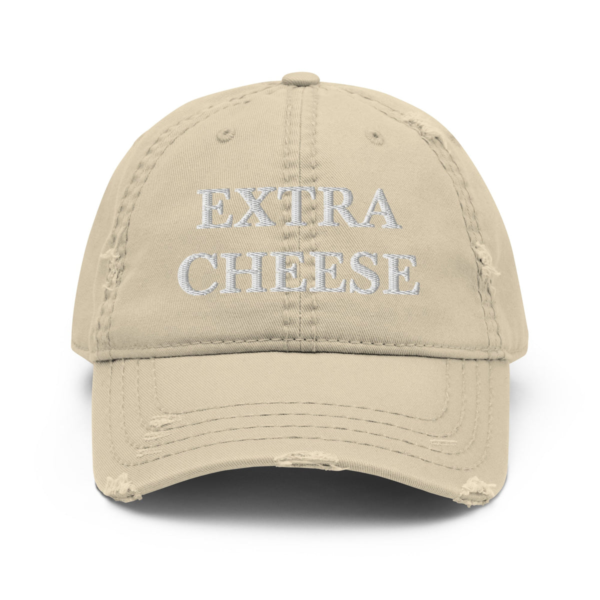 Extra Cheese Distressed Dad Hat - ninanush