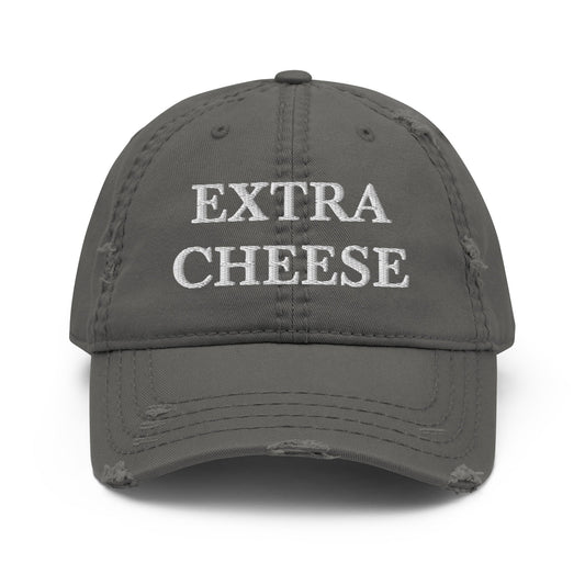 Extra Cheese Distressed Dad Hat - ninanush