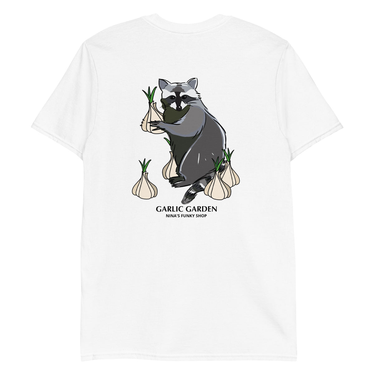 Raccoon Garlic Garden T-Shirt - ninanush