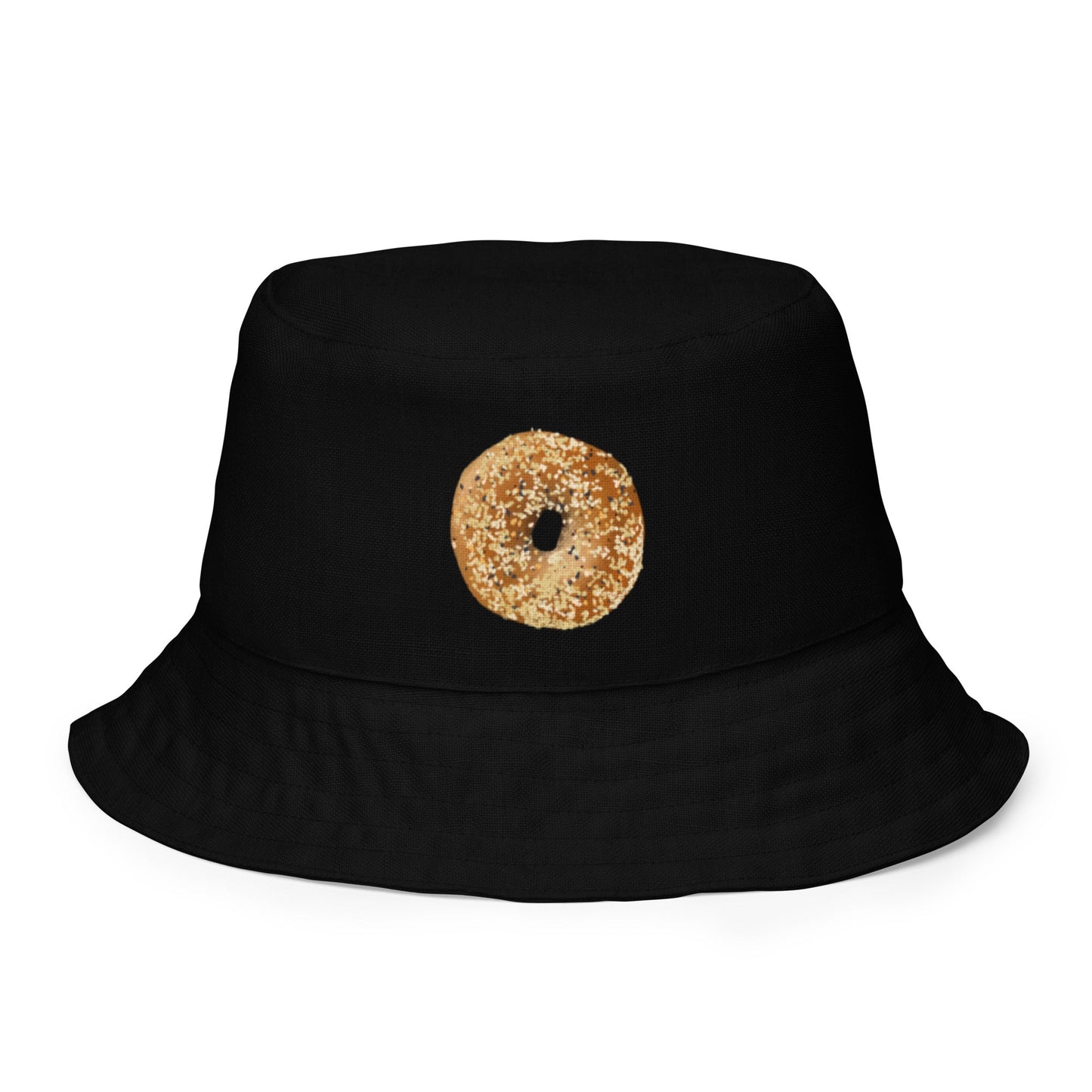 Reversible Black Everything Bagels Bucket Hat - ninanush