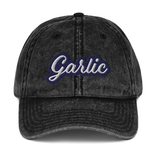 Black embroidered garlic lover dad hat - Show your love of garlic with this vintage-style garlic dad hat. Perfect for garlic enthusiasts, it's a funny gift for the garlic lover in your life. It's a comfortable and unique foodie hat that's sure to make a statement. If you love garlic, stand out in this funky, embroidered, weird dad hat made just for you.