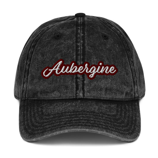 Black vintage style dad hat for eggplant eaters - This vintage style aubergine dad hat is just what every eggplant lover needs. Make a statement in this funky aubergine dad hat. It's stylish, unique, designed for eggplant enthusiasts and made just for you. Give it as a gift for an eggplant lover or wear this funny foodie dad hat to add a little personality to your look.