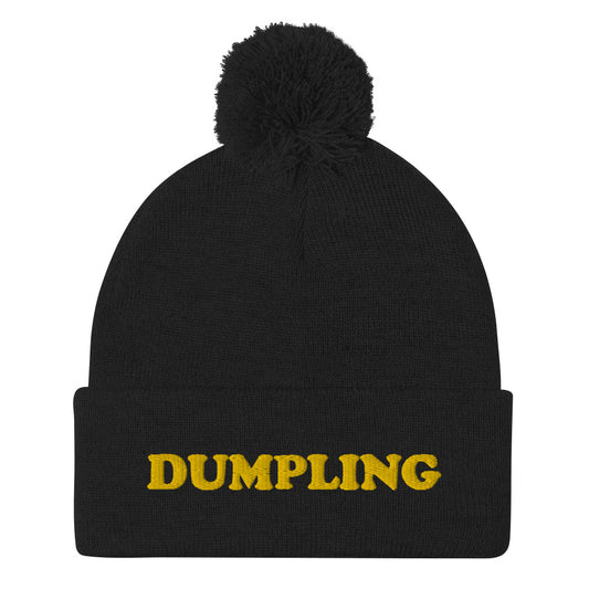 Black dumpling hat - Are you a dumpling enthusiast? This dumpling beanie hat is all you've been missing. Now you can eat your favorite dumplings in a unique dumpling hat with a classic pom pom on top. Stay weird and stay warm in this cozy and unusual food beanie hat. Celebrate your favorite dumplings in our funky foodie beanies & clothing.