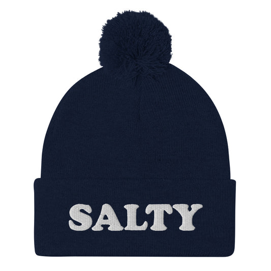 Salty slang or salty food? This funny salty beanie is a unique and weird winter hat for foodies and salty people. It's a classic beanie with a unique white salty embroidery. The salty beanie is a perfect weird gift for foodies and salty people. Shop funny and weird beanies, foodie hats, weird animal hoodies and more.