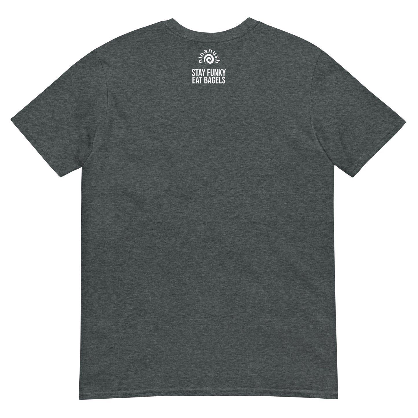 Stay funky eat bagels in this gray bagel lover t-shirt - Are you a crazy bagel lady? Stay funky in this crazy bagel lady t-shirt for bagel enthusiasts. Eat bagels in this funny bagel lover t-shirt with bagel saying. Be yourself and eat all of your favorite bagels in style or give the t-shirt as a funny gift for bagel lovers, bagel babes, crazy bagel lovers and weird foodies.