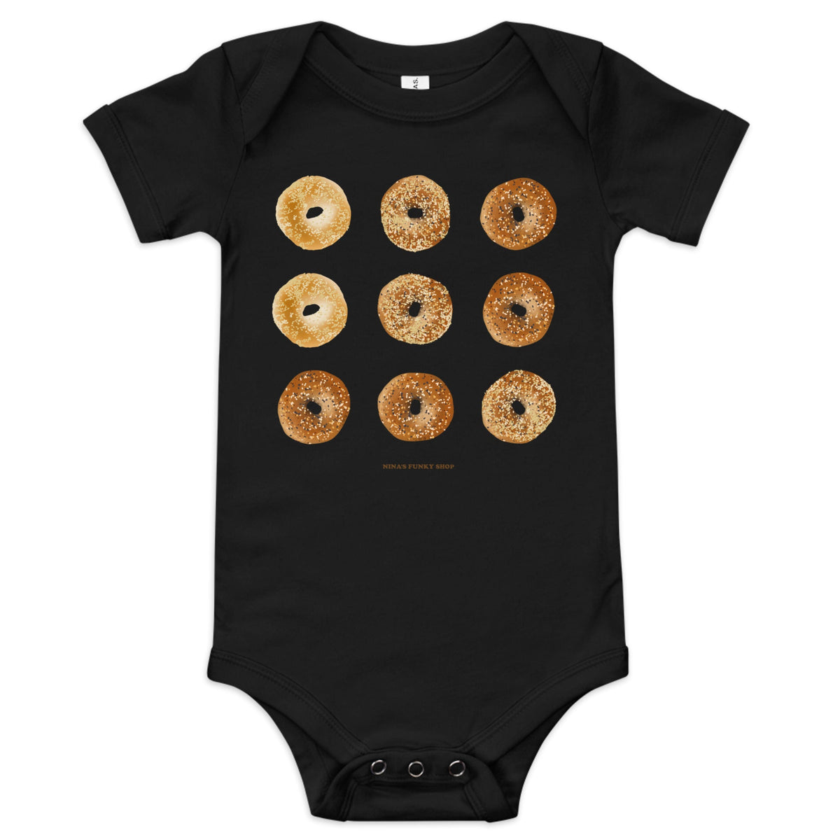 9 Bagels Baby Short Sleeve Onesie - ninanush