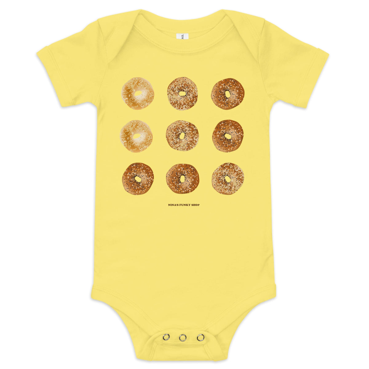 9 Bagels Baby Short Sleeve Onesie - ninanush