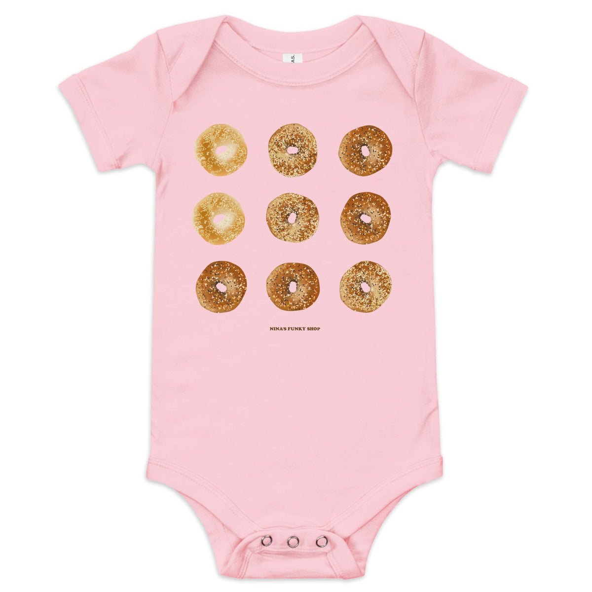 9 Bagels Baby Short Sleeve Onesie - ninanush