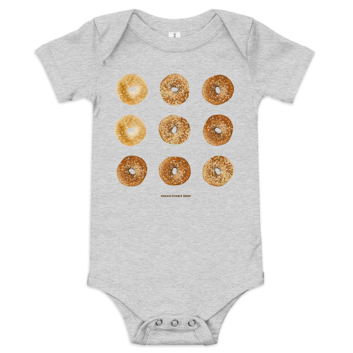 9 Bagels Baby Short Sleeve Onesie - ninanush