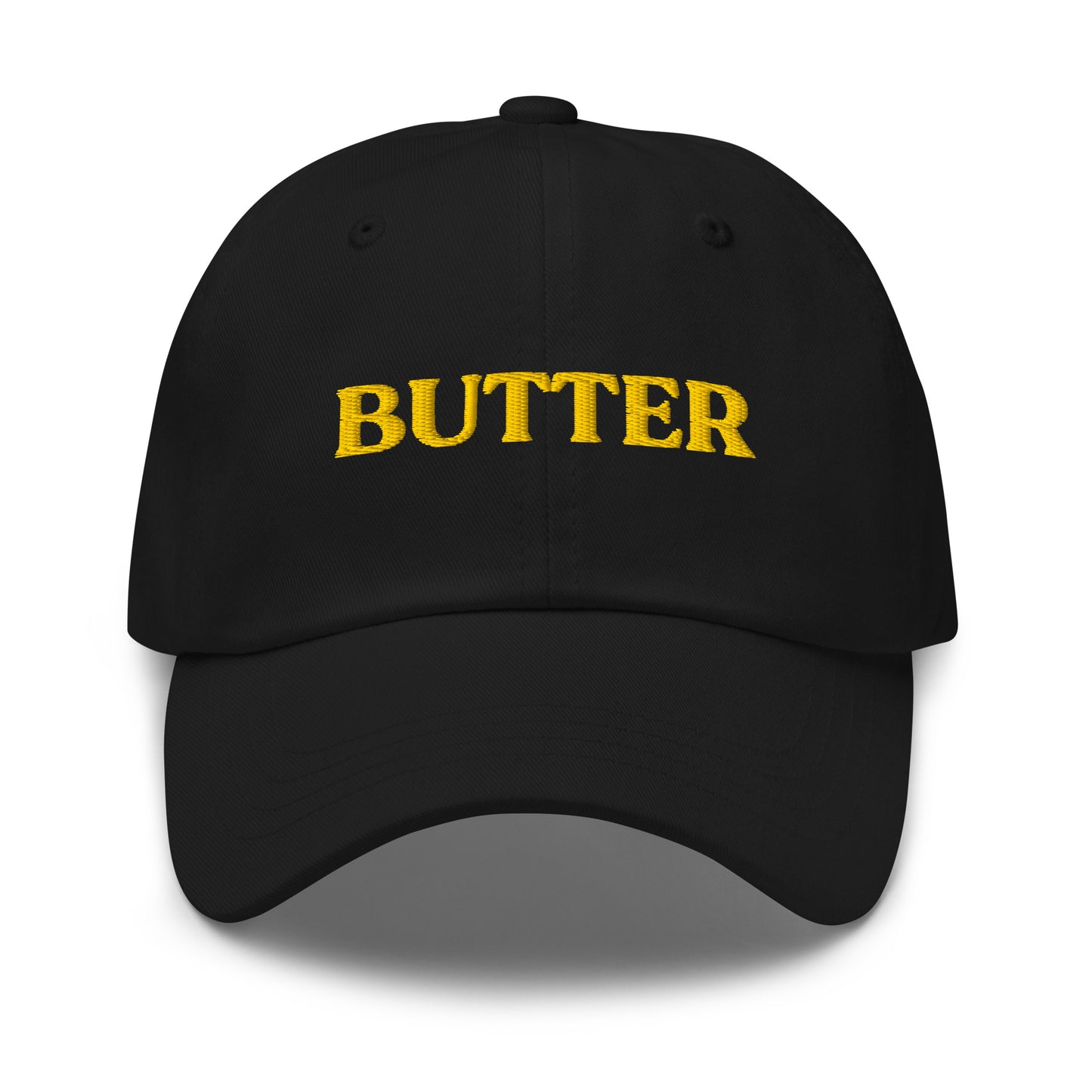 Black Embroidered Butter Hat