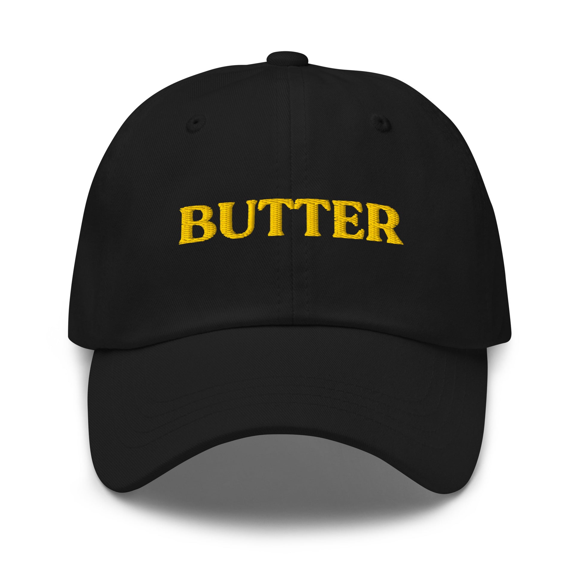 Black Embroidered Butter Hat