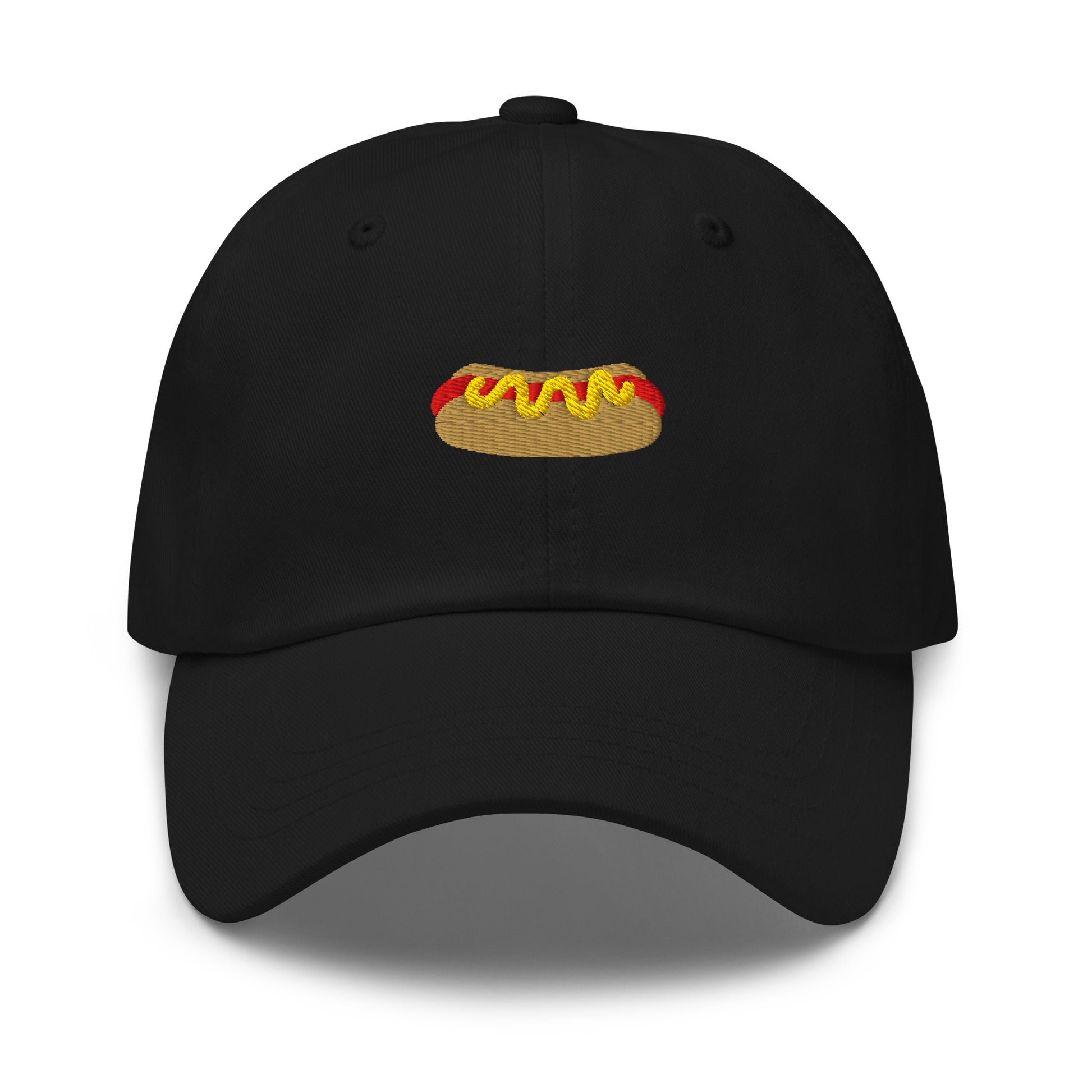 Black hot dog dad hat