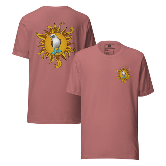 Front and back view of the blue-footed Booby t-shirt