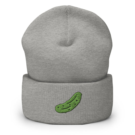 Gray Pickle Cuffed Beanie