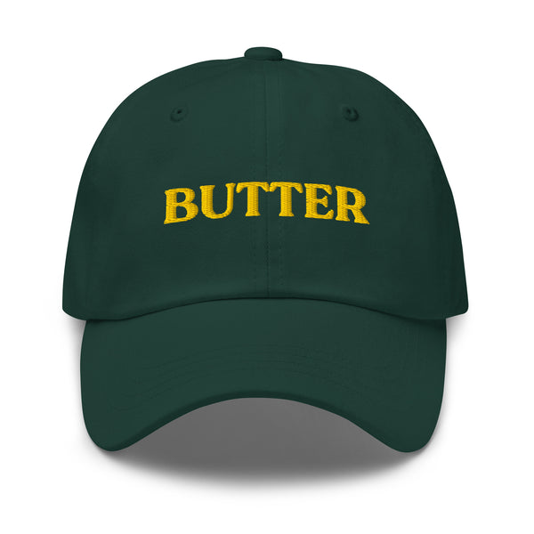 Green Embroidered Butter Hat