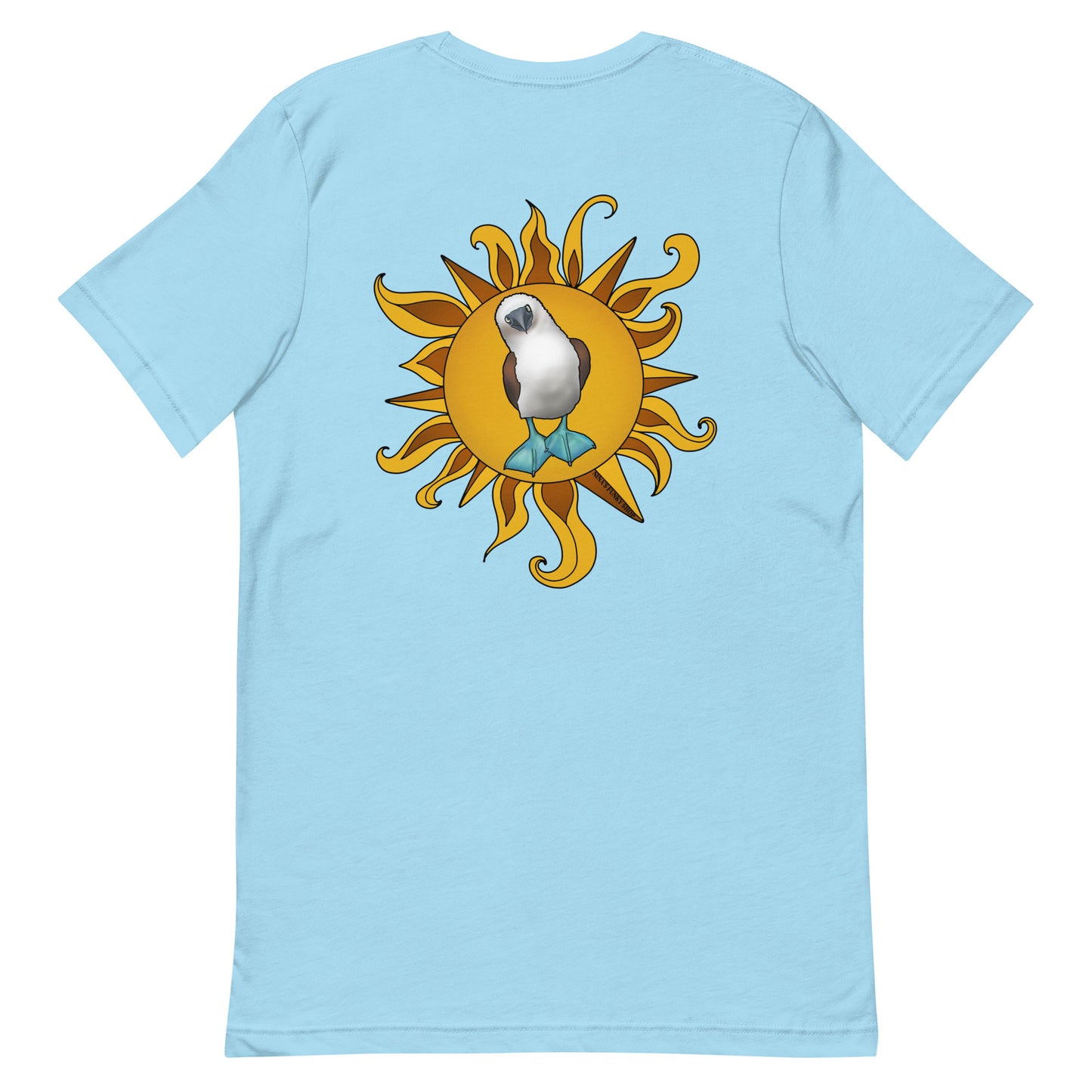 Blue-Footed Booby T-shirt - Our Blue-Footed Booby T-Shirt is soft, comfortable and comes in a variety of colors. It's a classic cotton tee with a hand drawn blue-footed booby design, expertly printed on the front and back. This funky graphic tee is totally unique, designed by Nina and made just for you! Looking for something personalized? Shoot us an email!