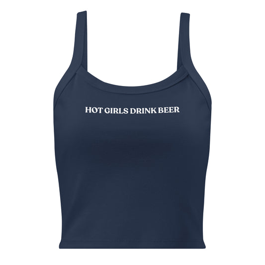 Navy Hot Girls Drink Beer Tank Top