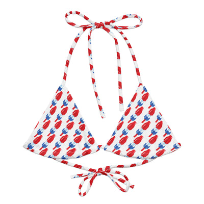 Red, White & Blue Popsicle Recycled Bikini Top