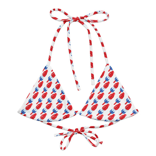 Red, White & Blue Popsicle Recycled Bikini Top