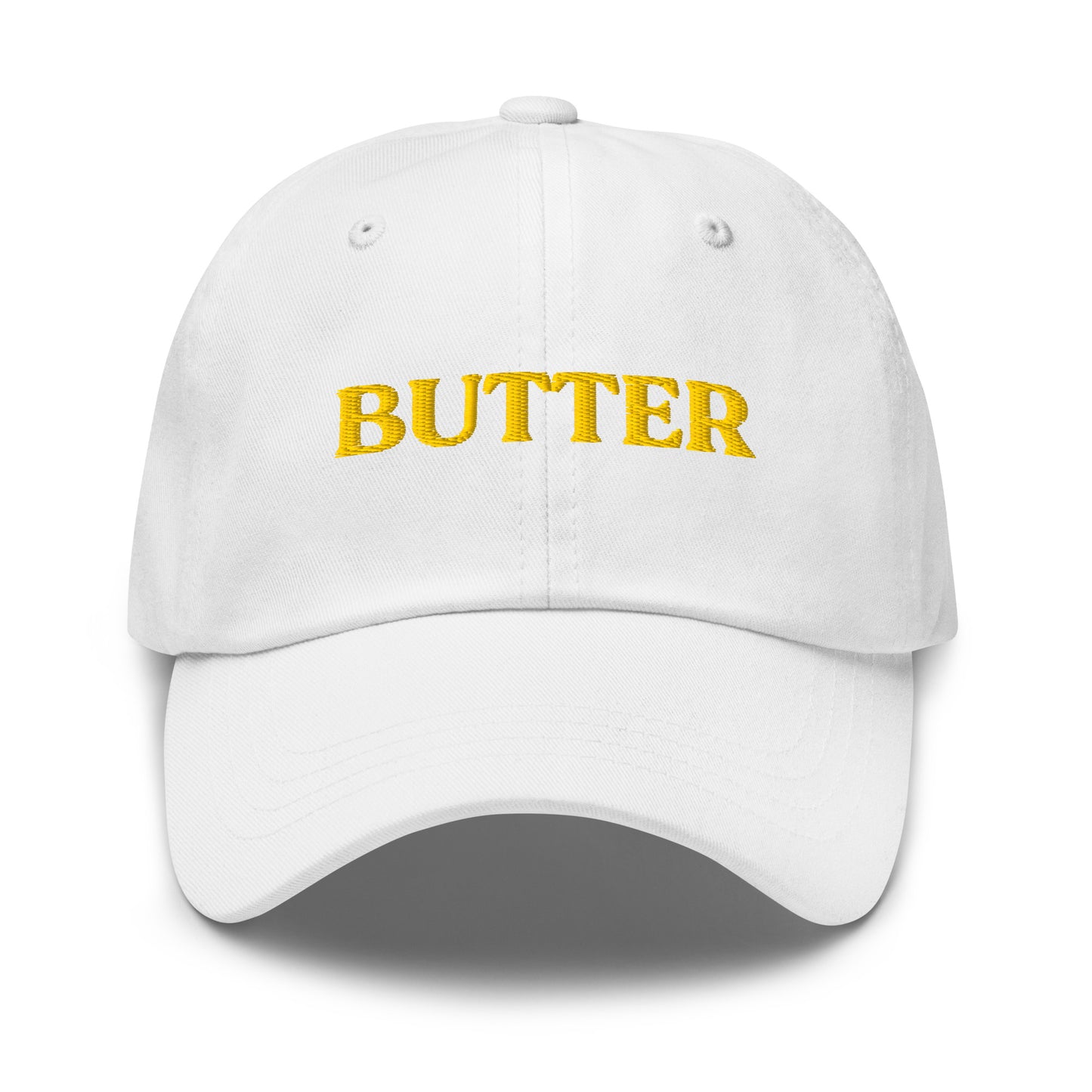 White Embroidered Butter Hat