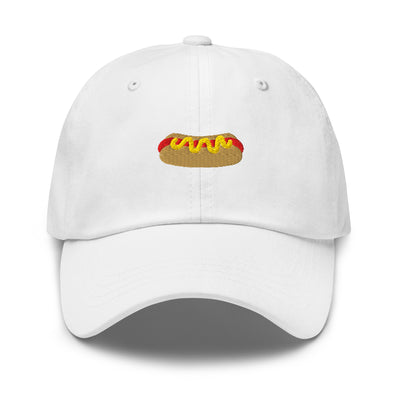 White Hot Dog Dad Hat