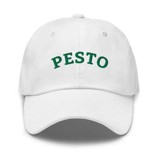 White Pesto embroidered hat 