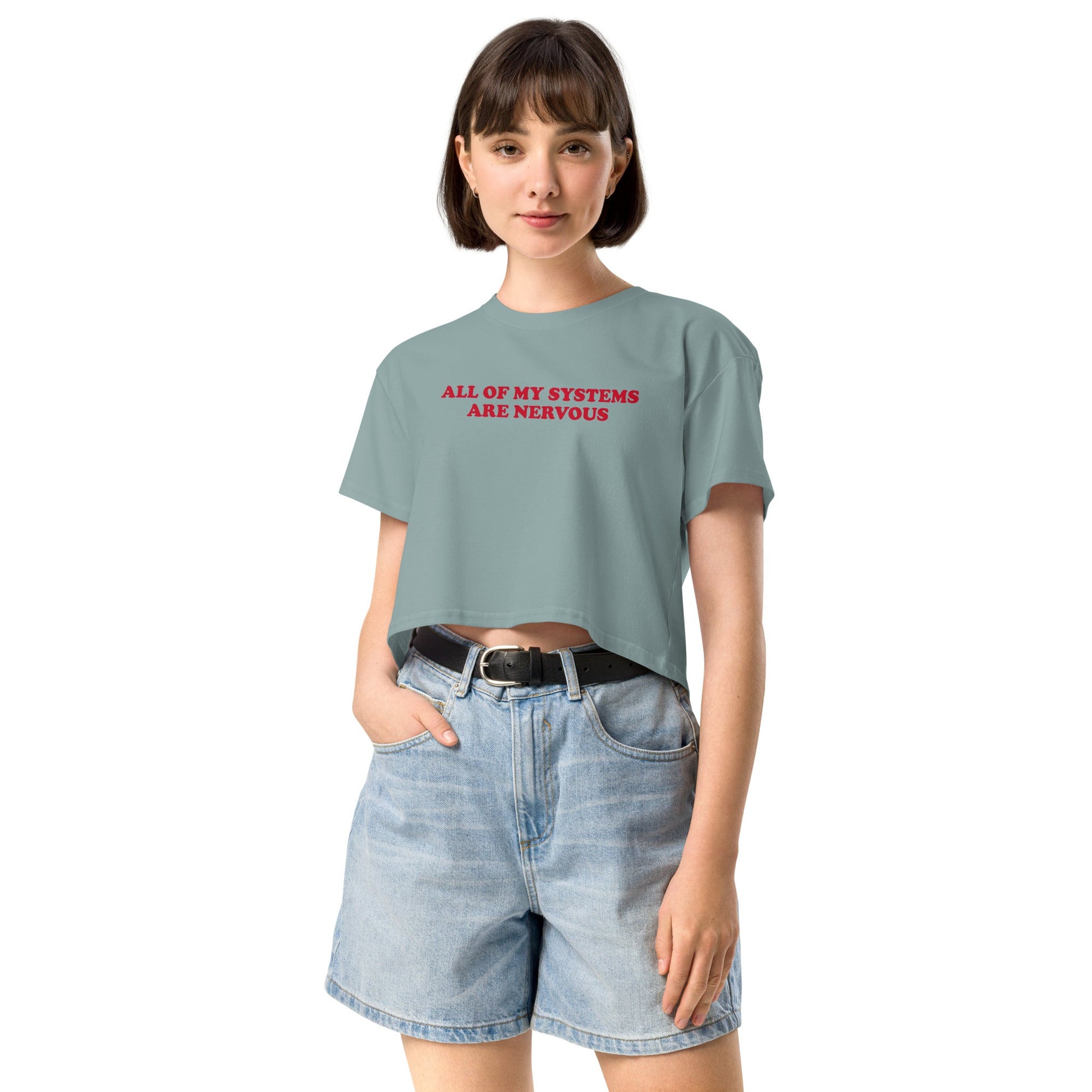 All of My Systems Are Nervous Crop Top - ninanush