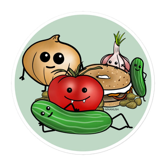 Bagel and Friends Sticker - ninanush
