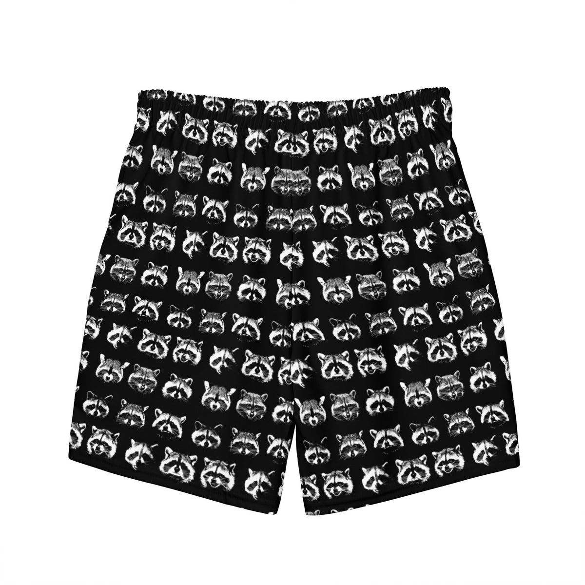 Black And White Recycled Raccoon Faces Swim Shorts - ninanush