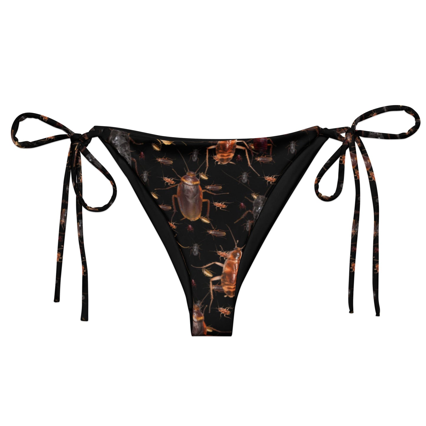 Black Cockroach Recycled String Bikini Bottom - ninanush