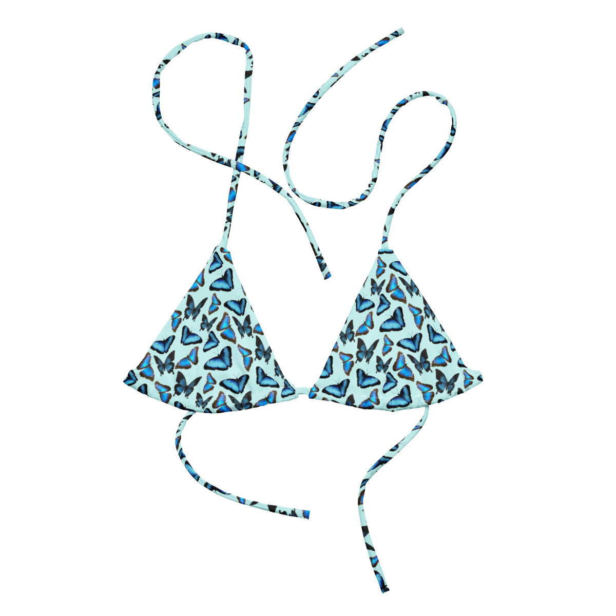 Blue Butterfly Recycled Bikini Top - ninanush