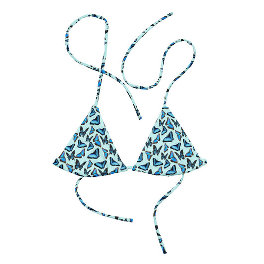 Blue Butterfly Recycled Bikini Top - ninanush