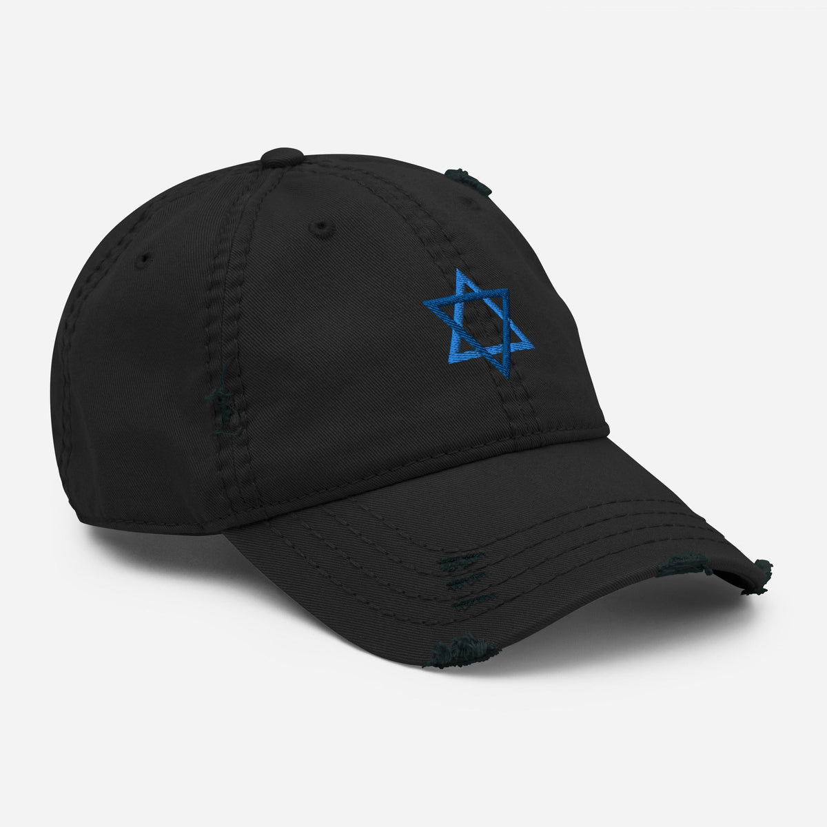 Blue Jewish Star Distressed Dad Hat - ninanush