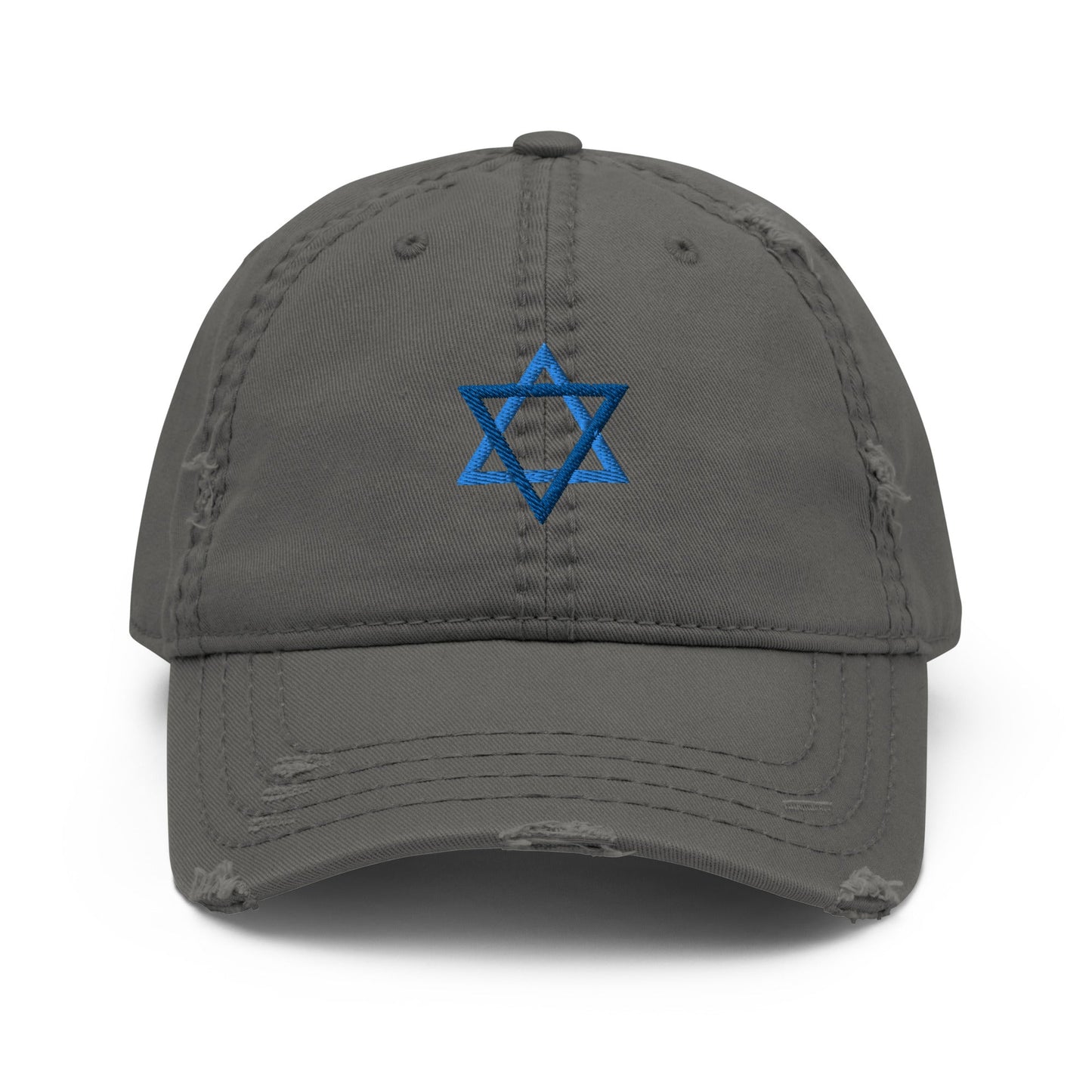 Blue Jewish Star Distressed Dad Hat - ninanush