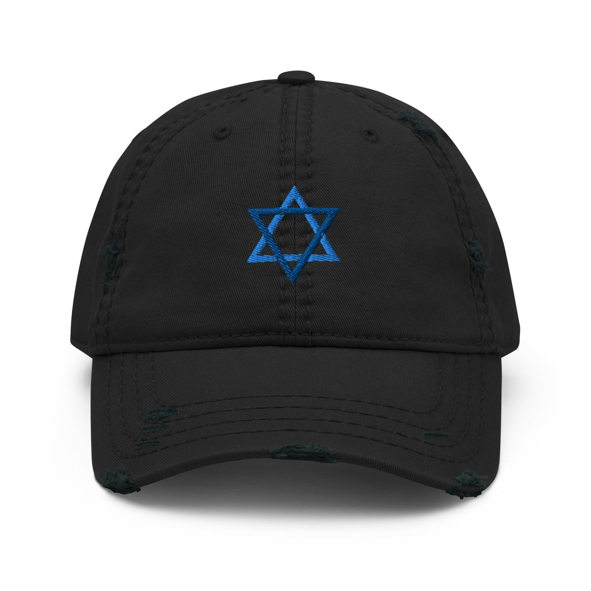 Blue Jewish Star Distressed Dad Hat - ninanush
