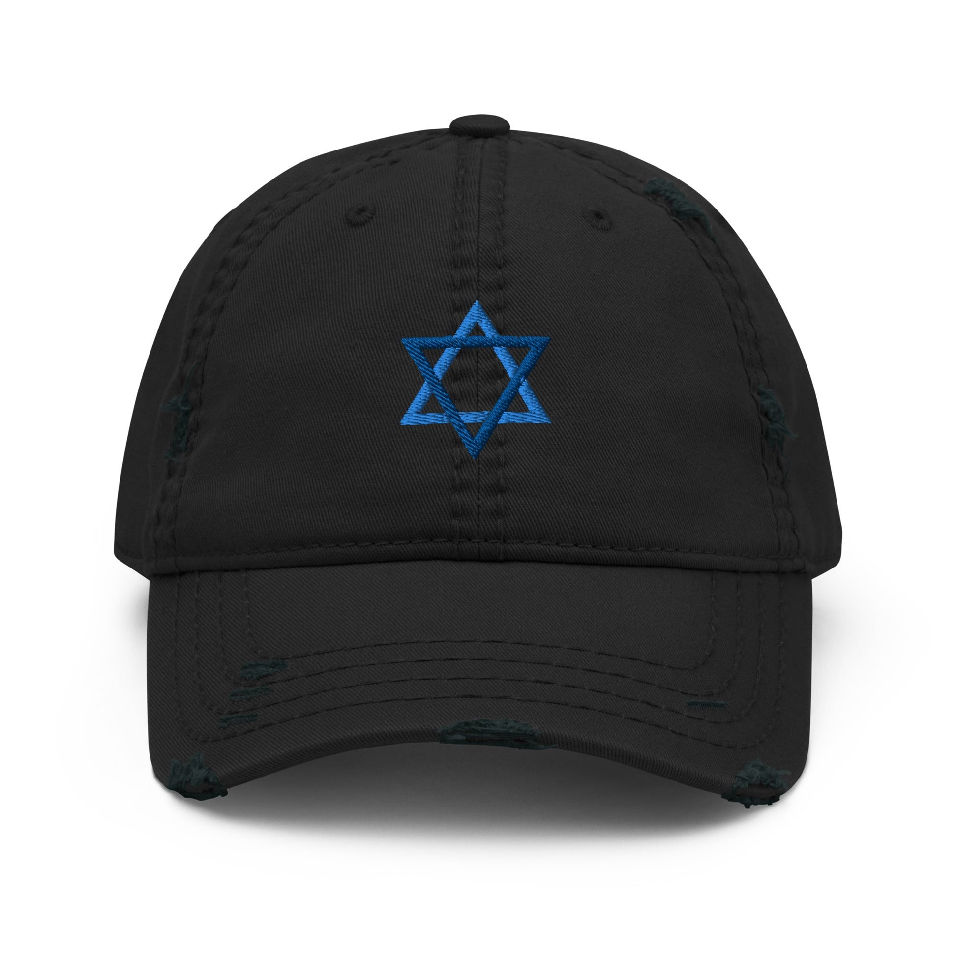 Blue Jewish Star Distressed Dad Hat - ninanush