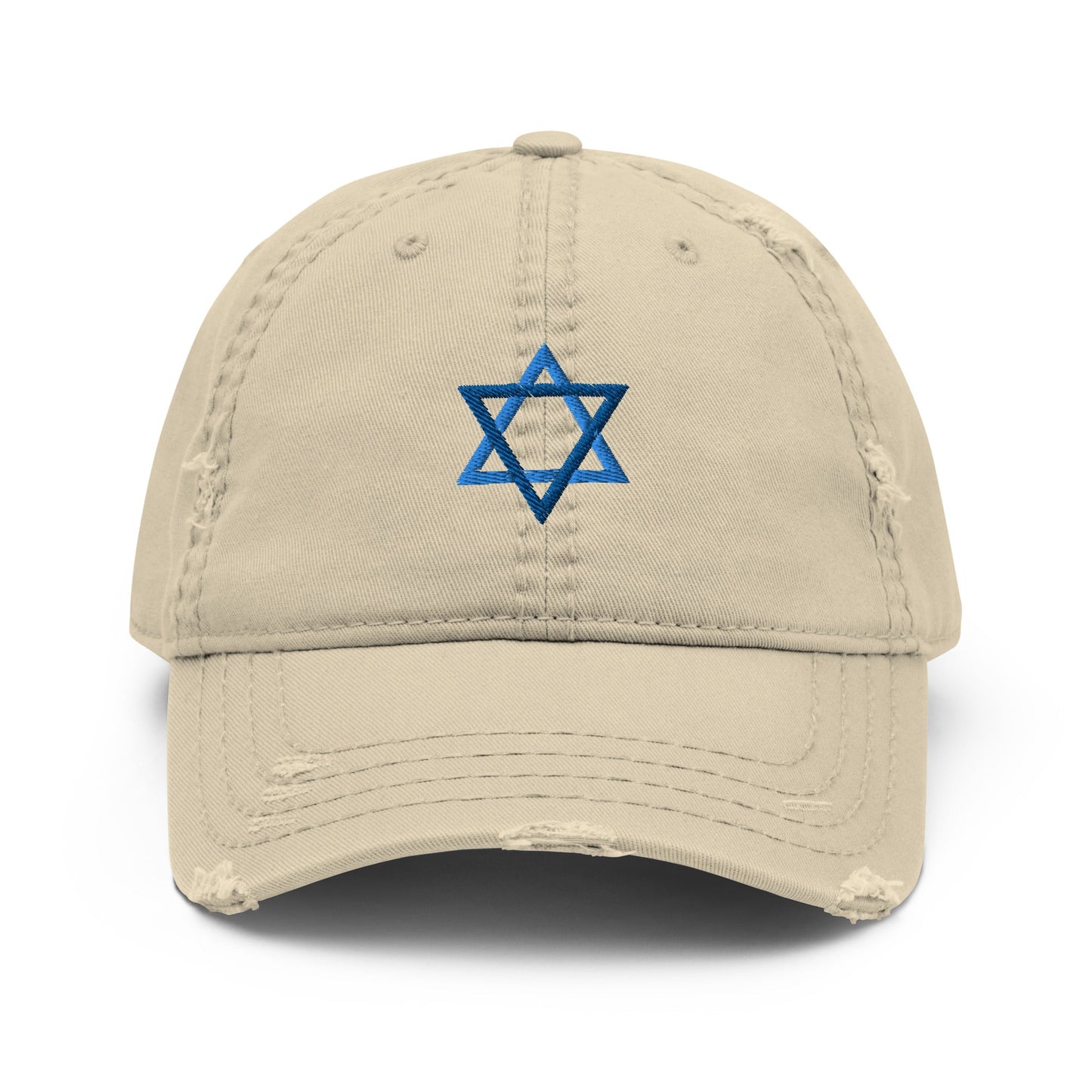 Blue Jewish Star Distressed Dad Hat - ninanush