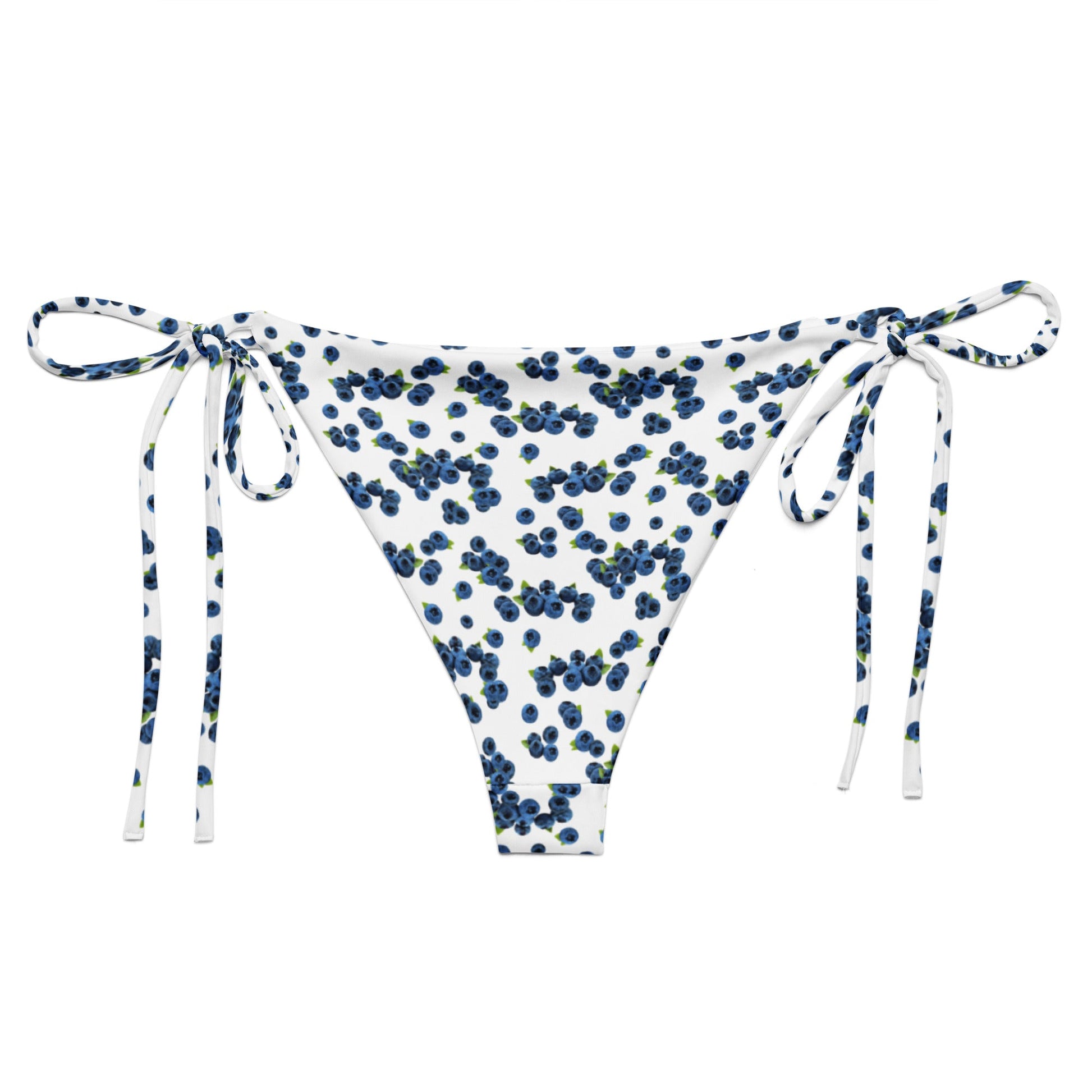 Blueberries Recycled Bikini Bottom - Blue And White - ninanush