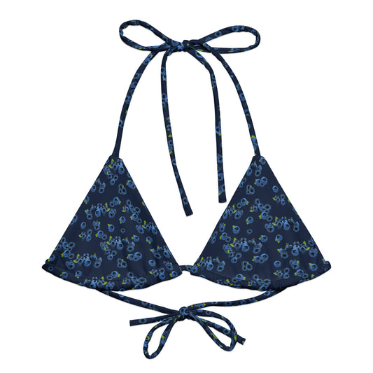 Blueberries Recycled Bikini Top - ninanush