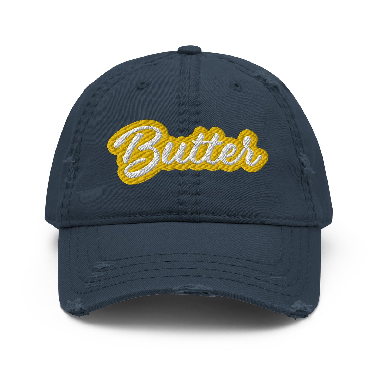 Butter Distressed Dad Hat - ninanush