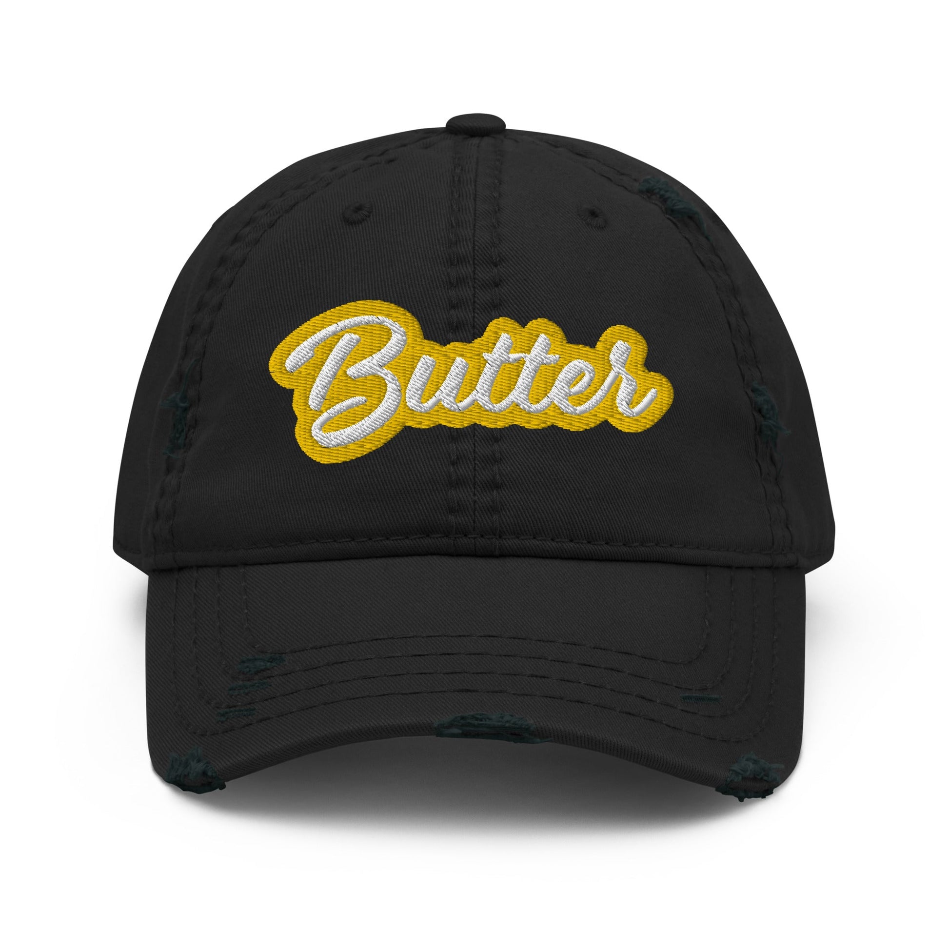 Butter Distressed Dad Hat - ninanush