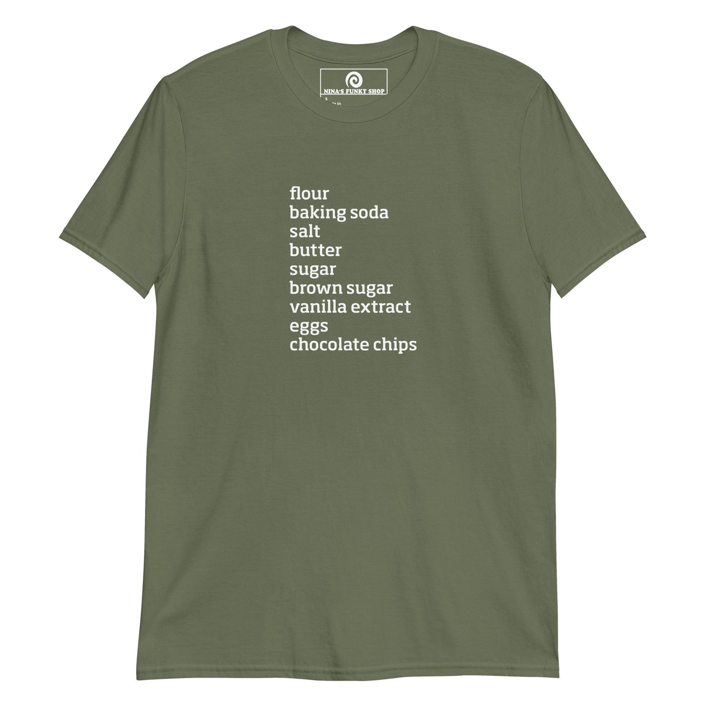 Chocolate Chip Cookie Ingredients T-Shirt - ninanush
