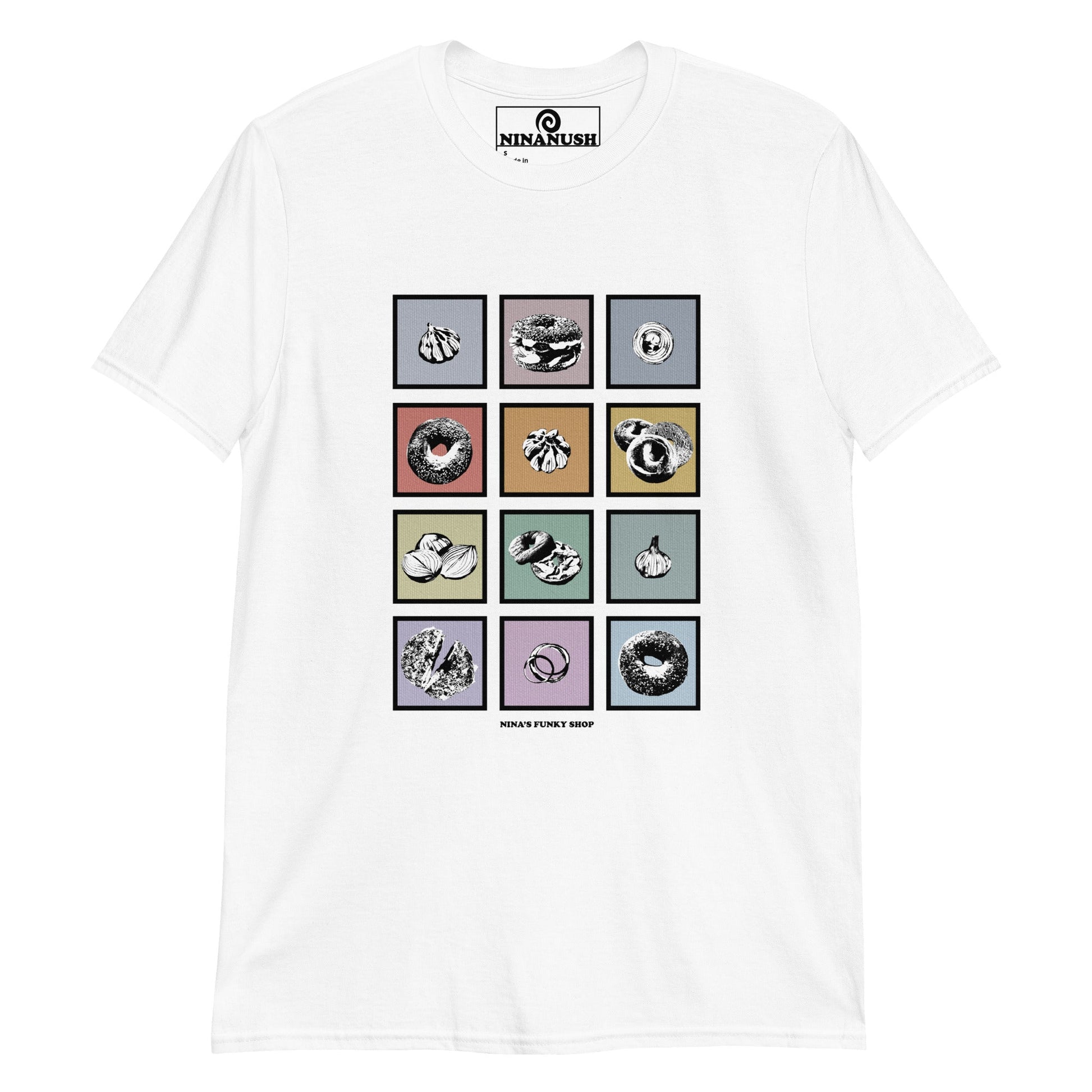 Colorful Bagels Onions and Garlic T-Shirt - ninanush